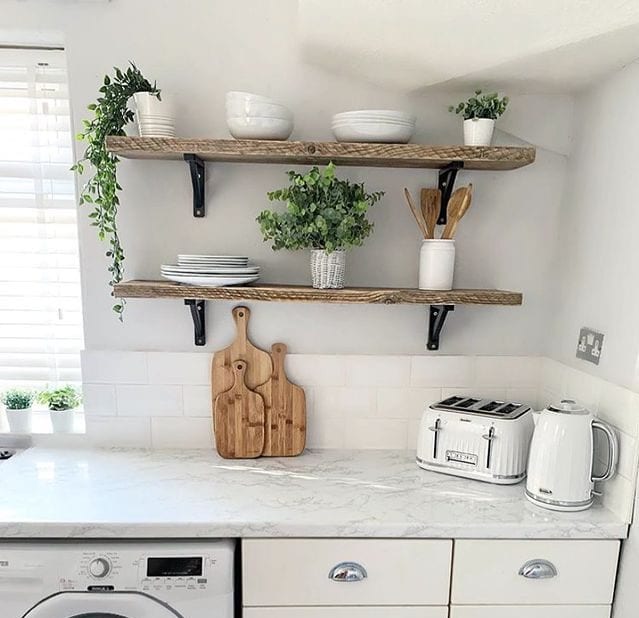 Rustic Oak Floating Shelves