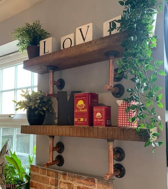 Rustic Oak Floating Shelves