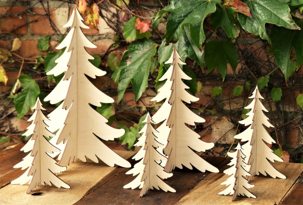 trio of Christmas trees