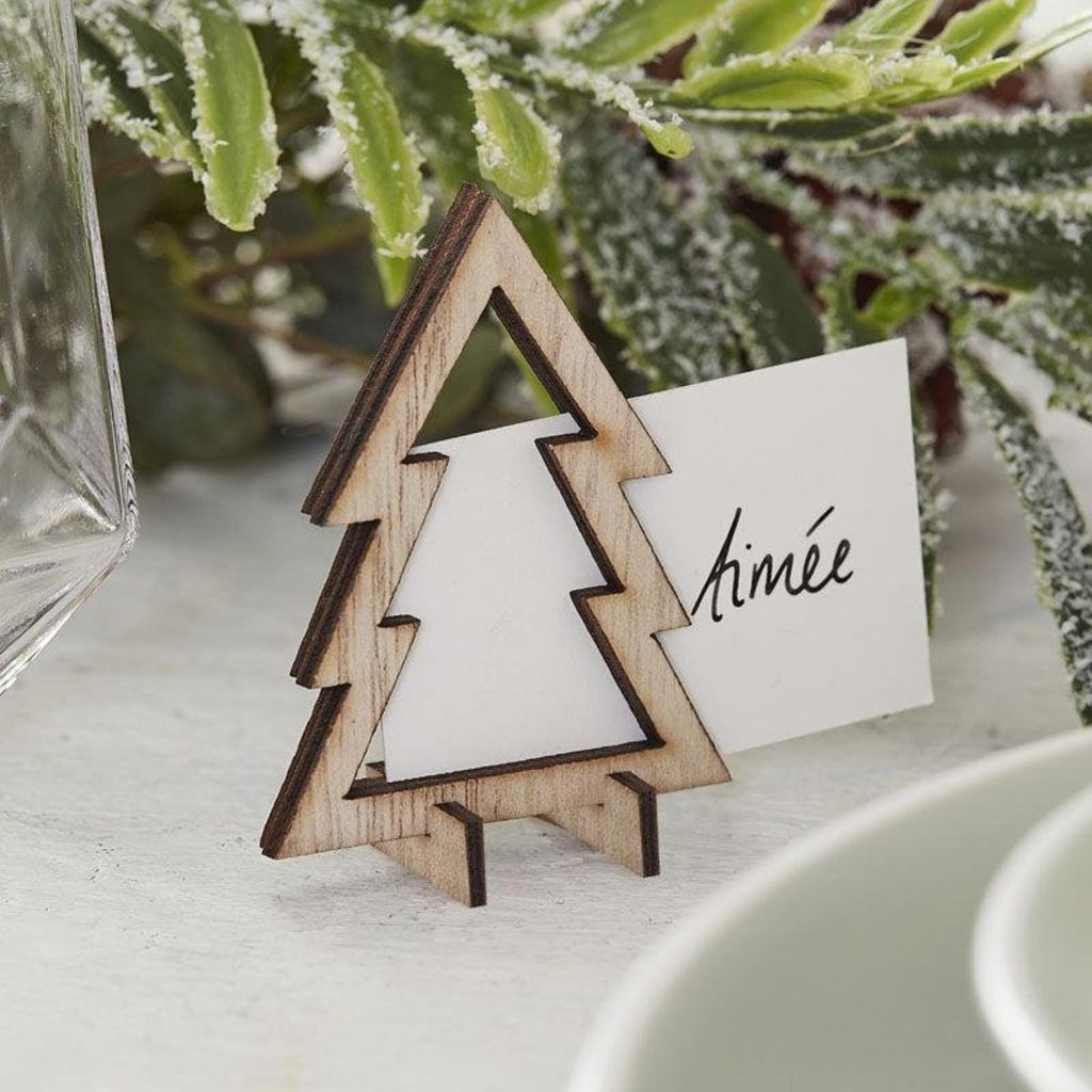 wooden tree place card holders