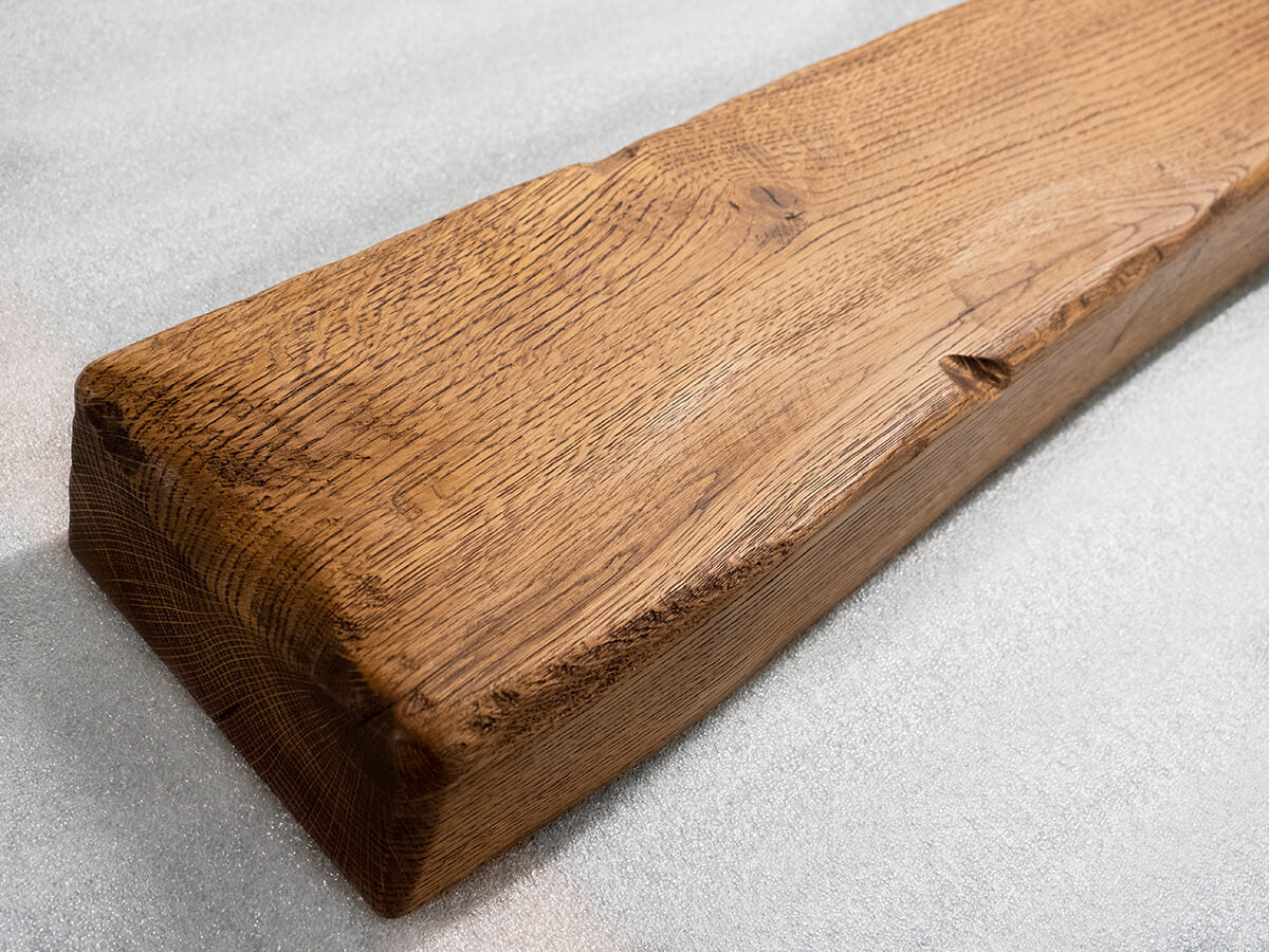 Rustic Arched Oak Fireplace Beam Handcrafted Bespoke Sizes